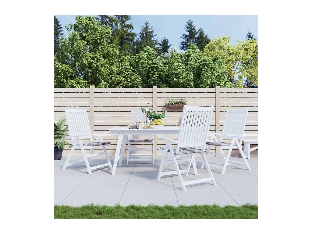 Coussins de chaise de jardin 4 pcs carreaux gris 50x50x3 cm OFR27550