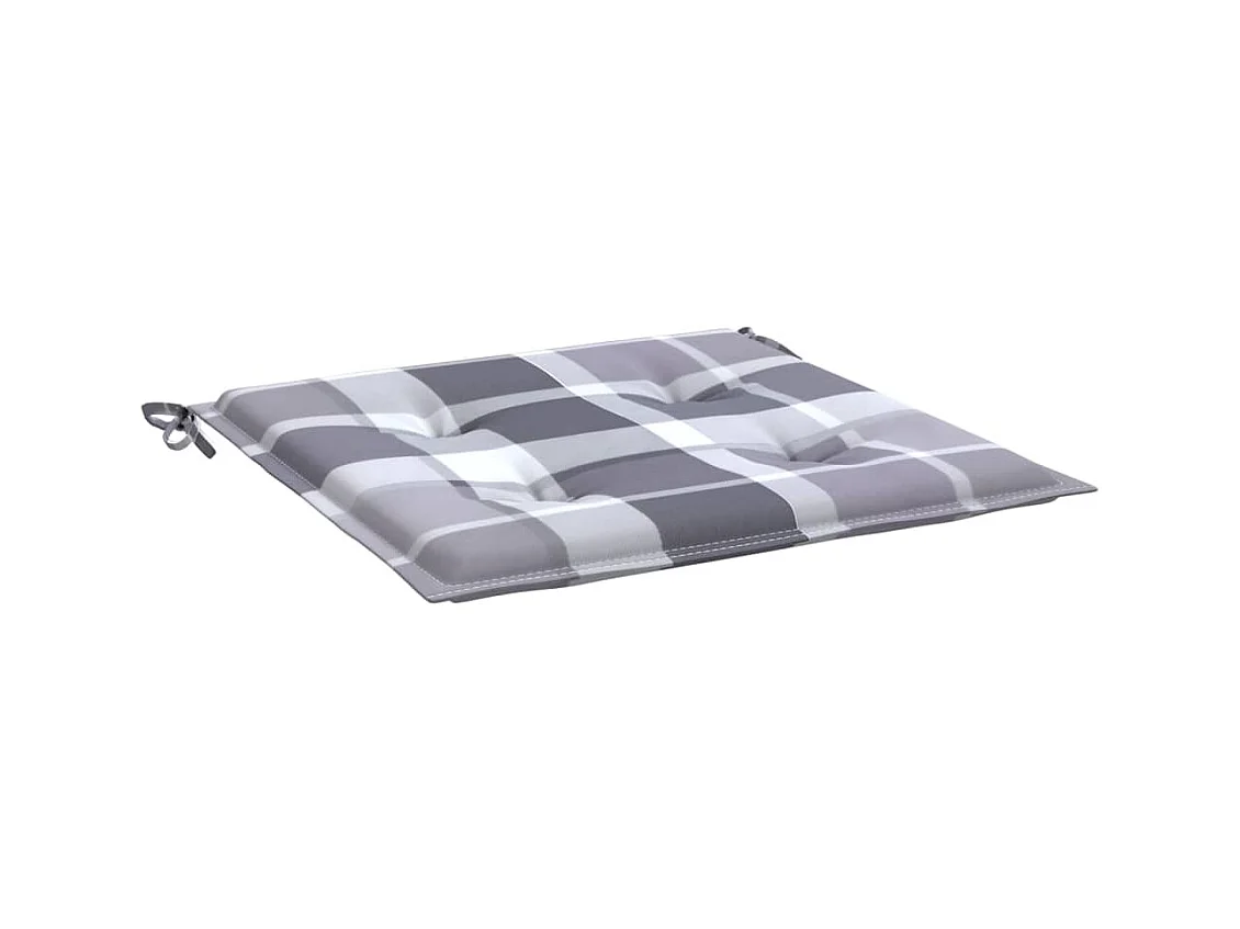 Tuinstoelkussens 4 st 50x50x3 cm oxford stof ruitpatroon grijs NL695207