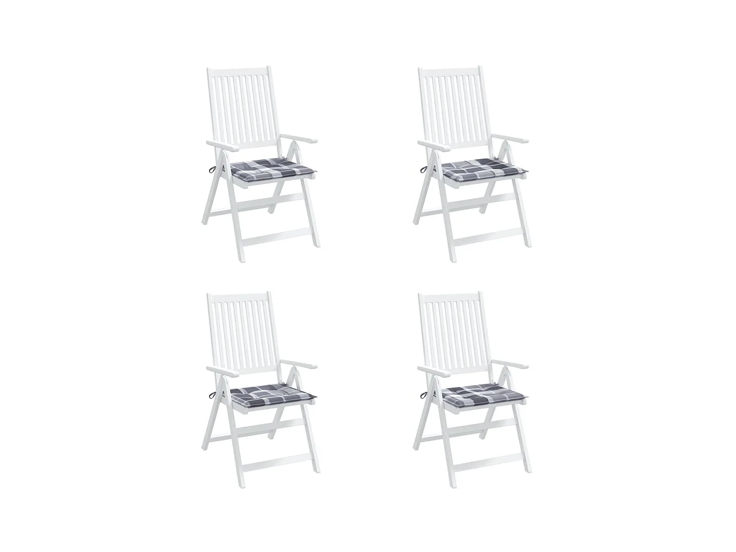 Tuinstoelkussens 4 st 50x50x3 cm oxford stof ruitpatroon grijs NL695207