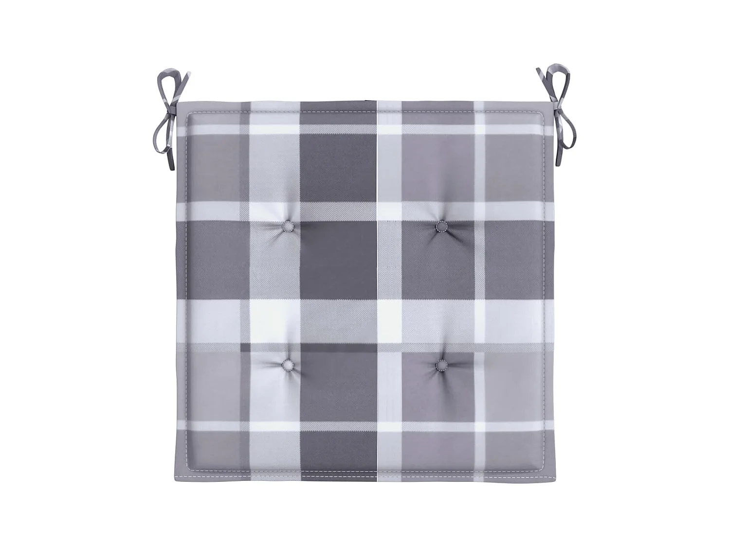 Tuinstoelkussens 4 st 50x50x3 cm oxford stof ruitpatroon grijs NL695207