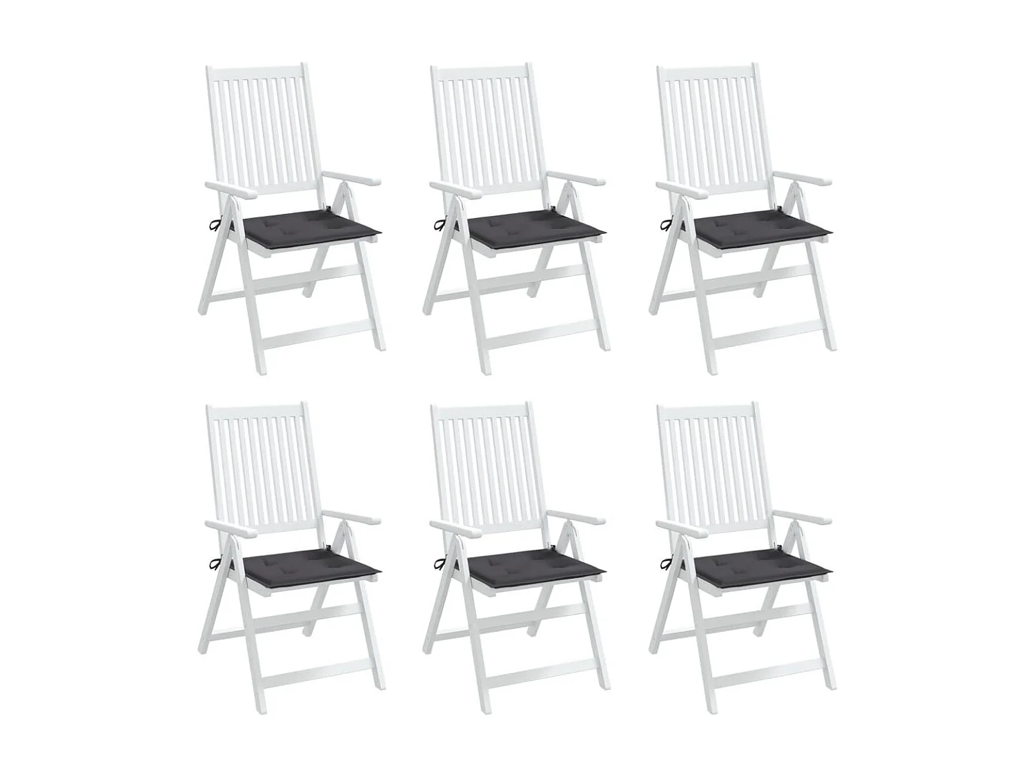 Coussins de chaise de jardin 6 pcs anthracite 40x40x3 cm OFR24235