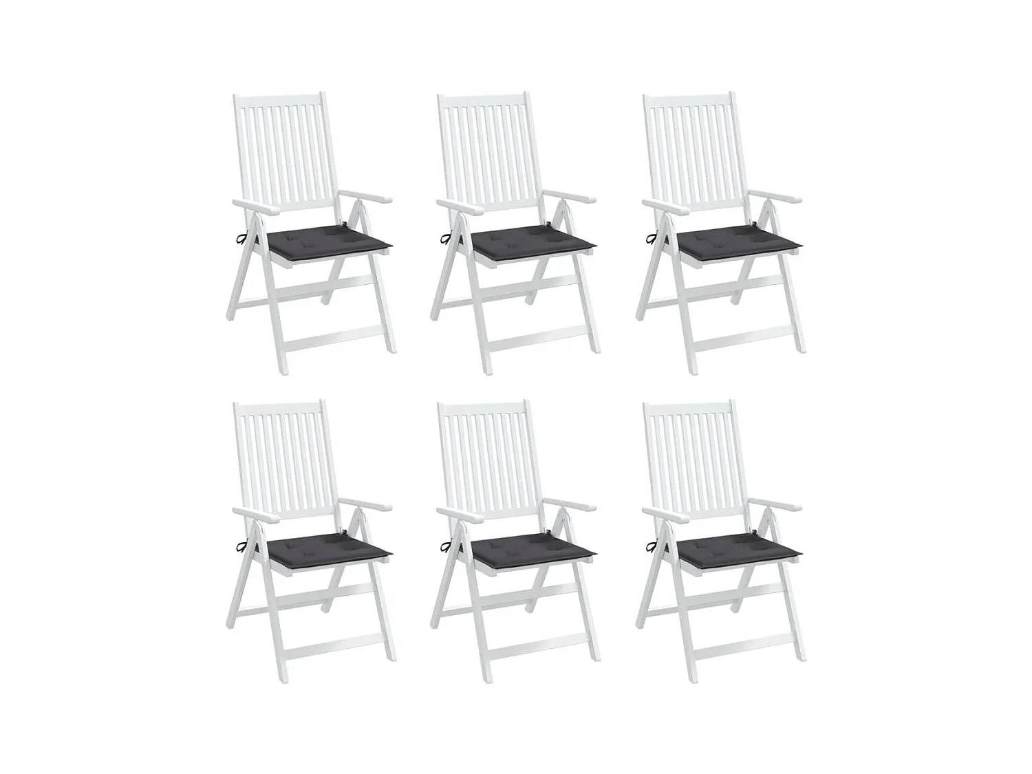 Tuinstoelkussens 6 st 40x40x3 cm oxford stof antracietkleurig NL660643