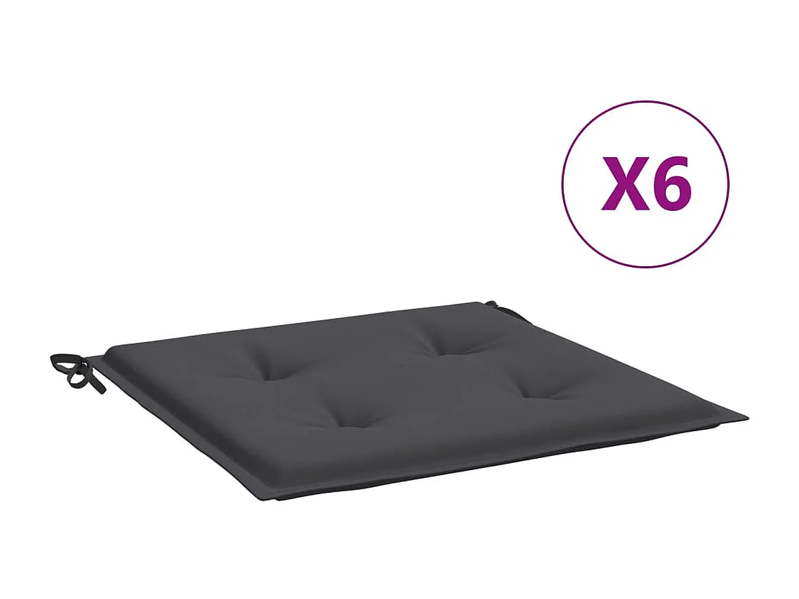 Coussins de chaise de jardin 6 pcs anthracite 40x40x3 cm OFR24235