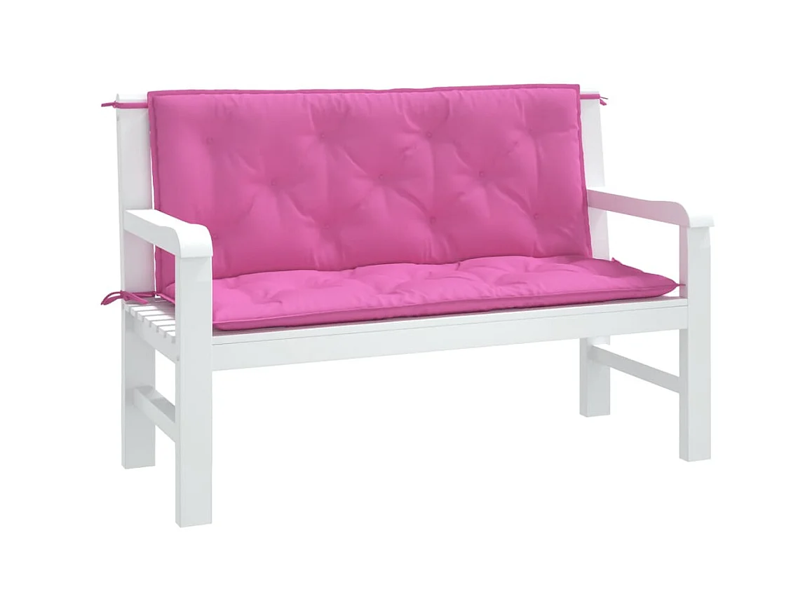 Tuinbankkussens 2 st 120x50x7 cm stof roze NL369705