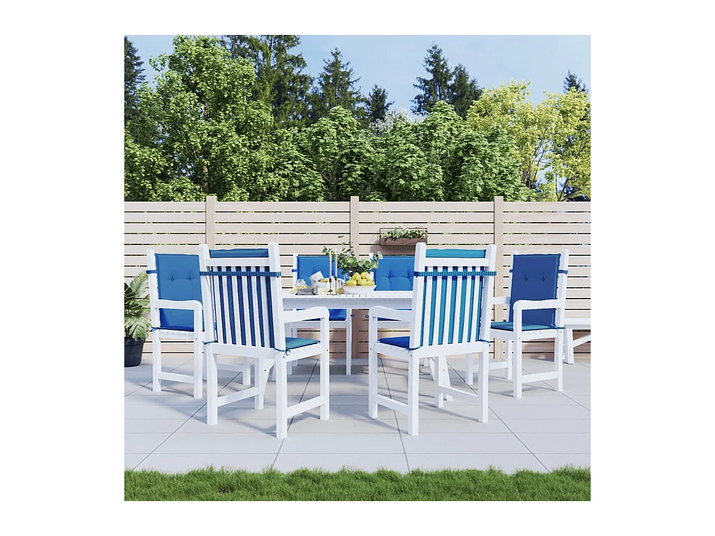 Coussins de chaise de jardin à dossier bas Lot de 6 bleu royal OFR33548