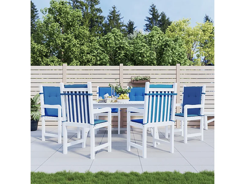 Coussins de chaise de jardin à dossier bas Lot de 6 bleu royal OFR33548