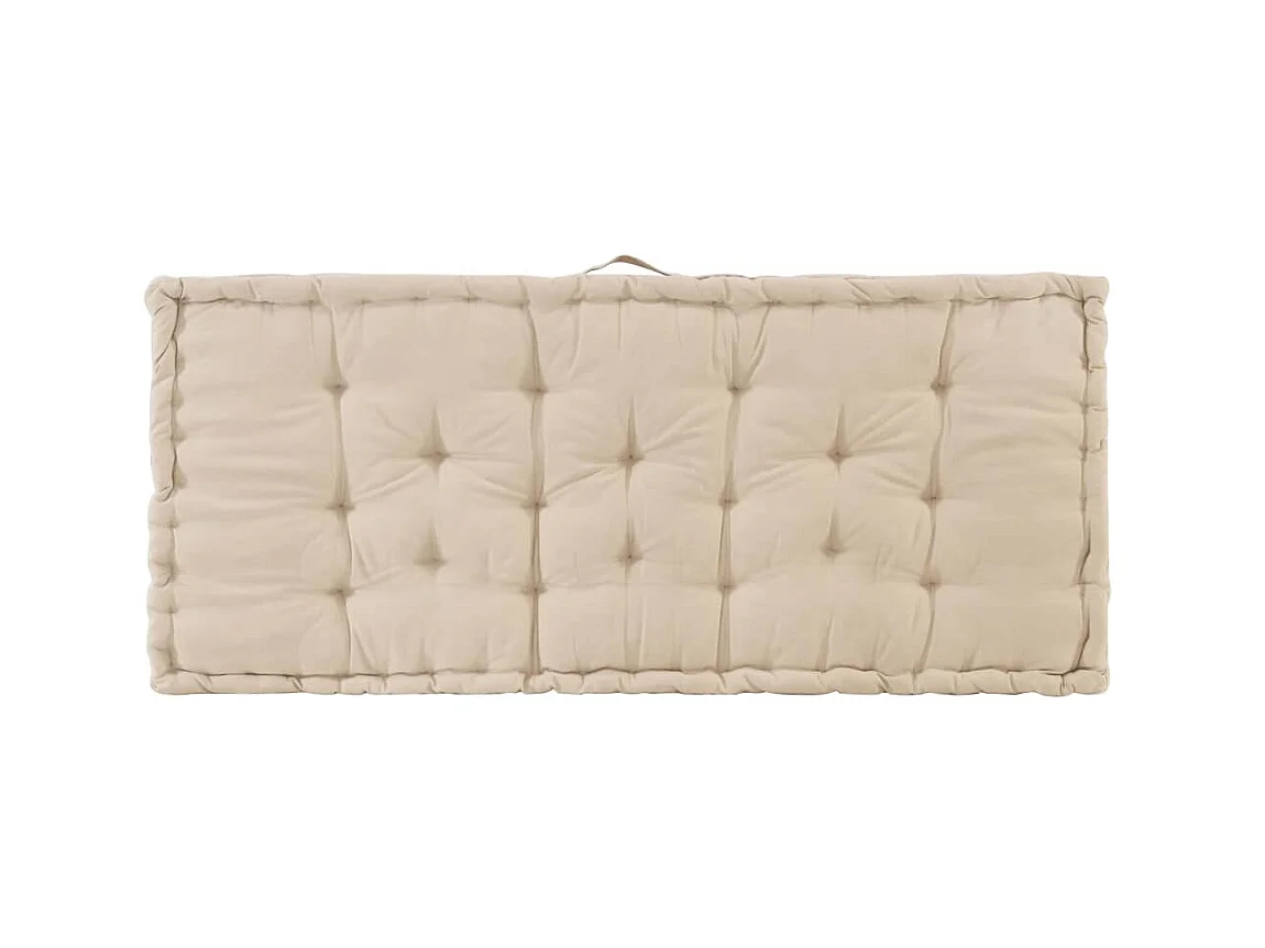 Coussin de plancher de palette Coton 120x80x10 cm Beige OFR90945
