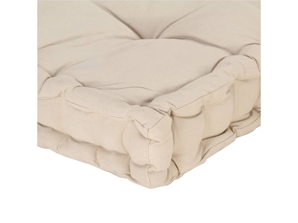 Coussin de plancher de palette Coton 120x80x10 cm Beige OFR90945