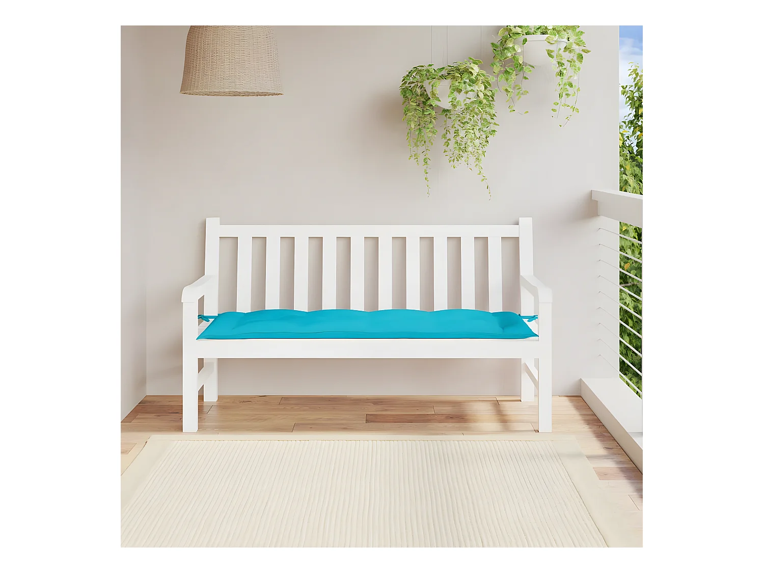 Coussin de banc de jardin turquoise 150x50x7 cm tissu oxford OFR65443