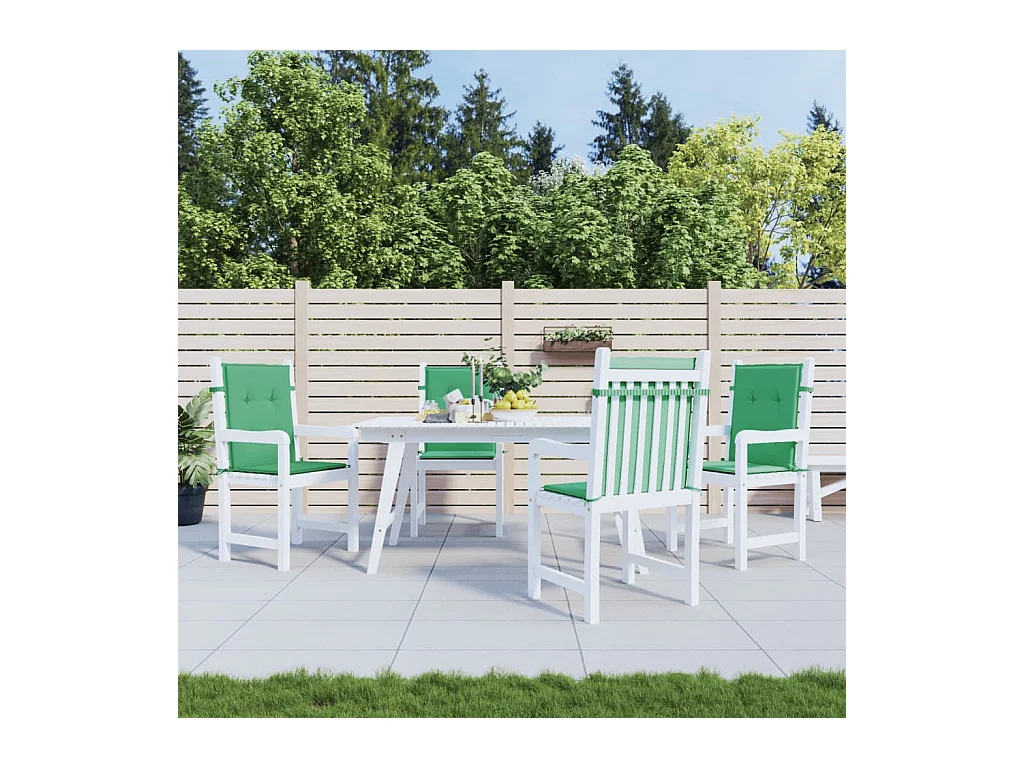 Coussins de chaise de jardin à dossier bas Lot de 4 vert OFR30461