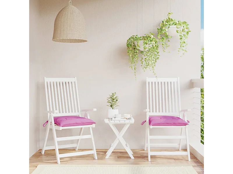 Coussins de chaise 2 pcs, Coussins de siège rose 50x50x7 cm tissu oxford KLZ34282