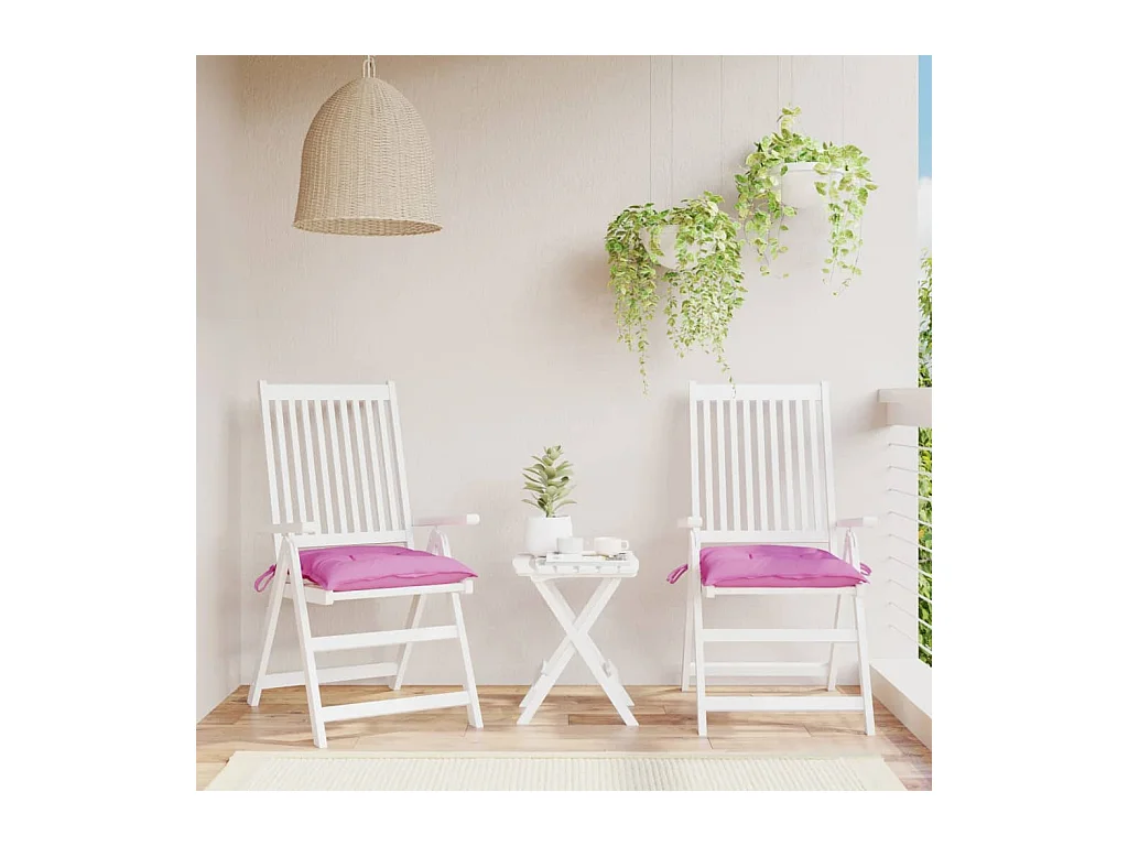 Coussins de chaise 2 pcs, Coussins de siège rose 50x50x7 cm tissu oxford KLZ34282