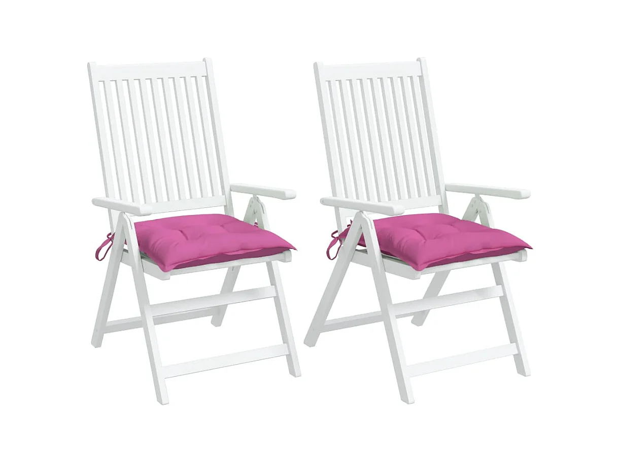Cojines de silla de jardín 2 uds tela Oxford rosa 50x50x7 cm ES851692