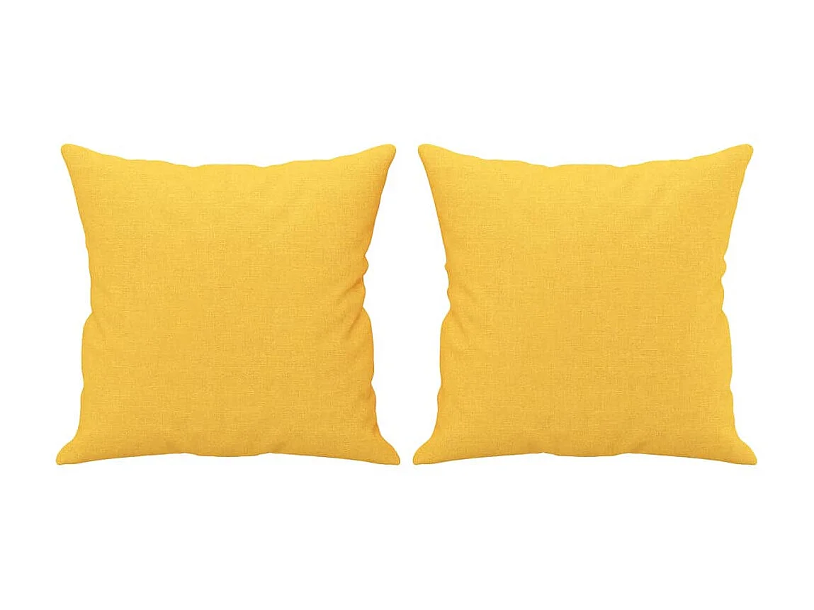 Coussins décoratifs 2 pcs Jaune clair 40x40 cm Tissu OFR80010
