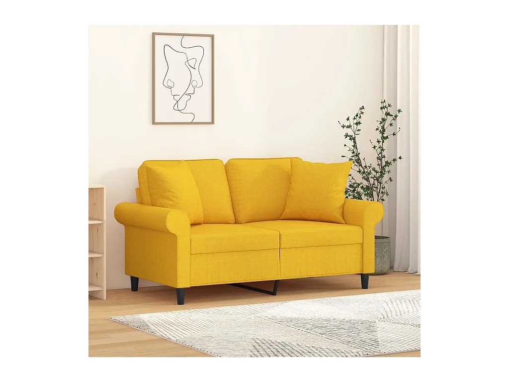 Coussins décoratifs 2 pcs Jaune clair 40x40 cm Tissu OFR80010