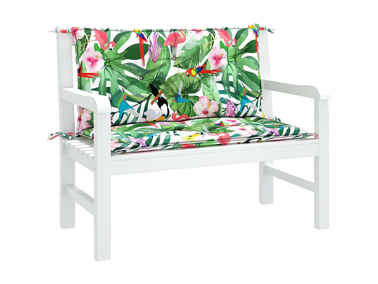 Coussins de banc de jardin Lot de 2 multicolore 100x50x7 cm OFR61013