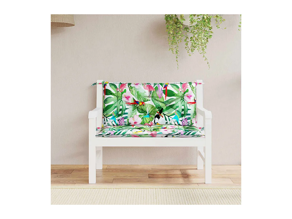 Coussins de banc de jardin Lot de 2 multicolore 100x50x7 cm OFR61013