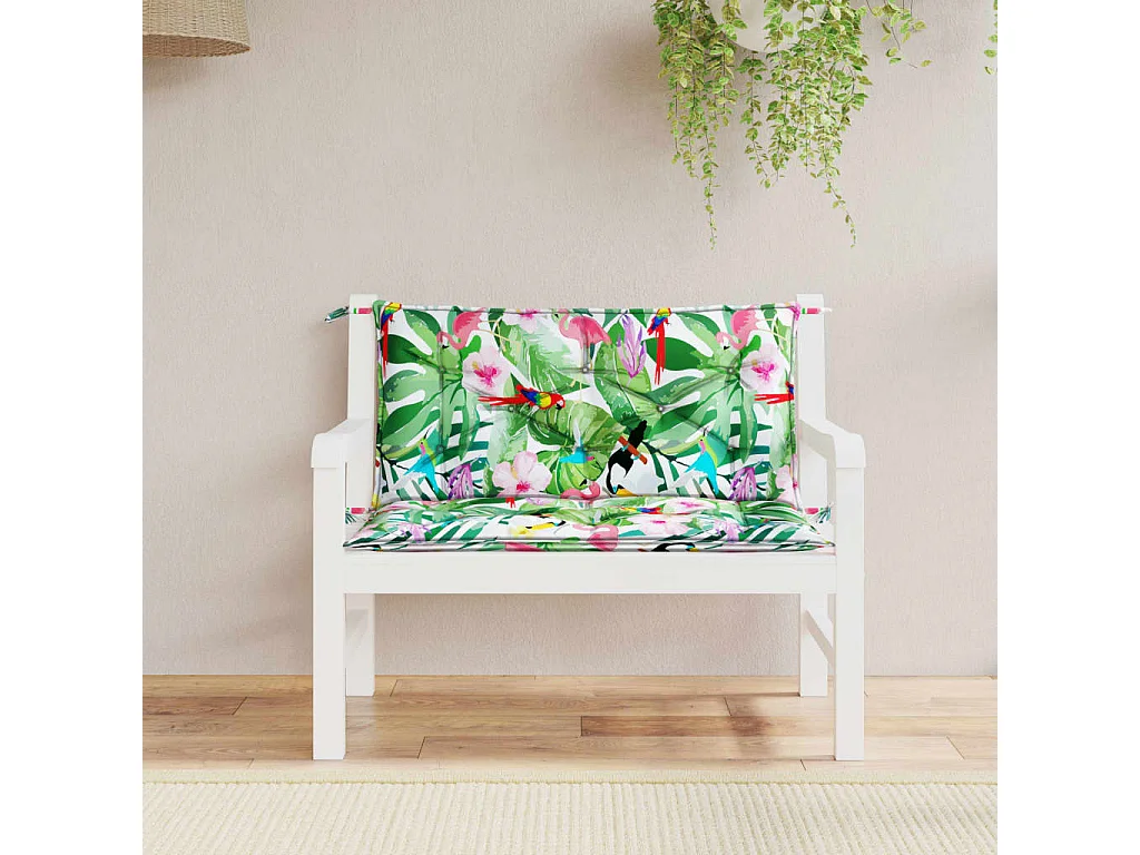 Coussins de banc de jardin Lot de 2 multicolore 100x50x7 cm OFR61013