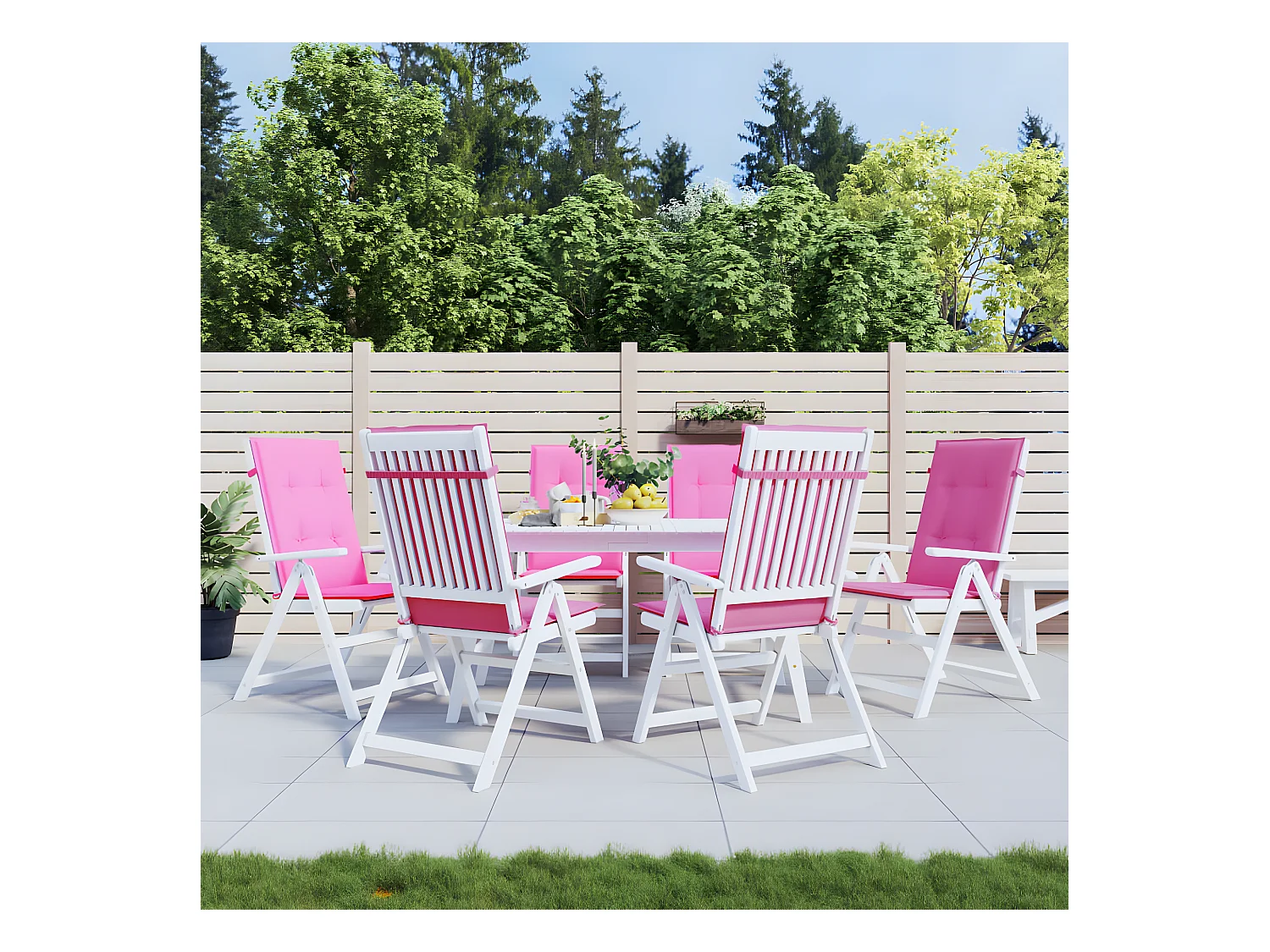 Coussins de chaise à dossier haut 6 pcs rose tissu OFR99773