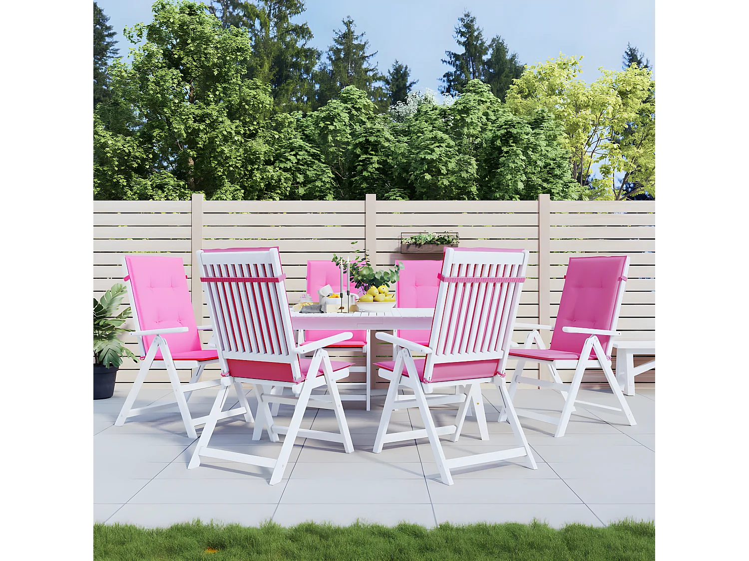 Coussins de chaise à dossier haut 6 pcs rose tissu OFR99773