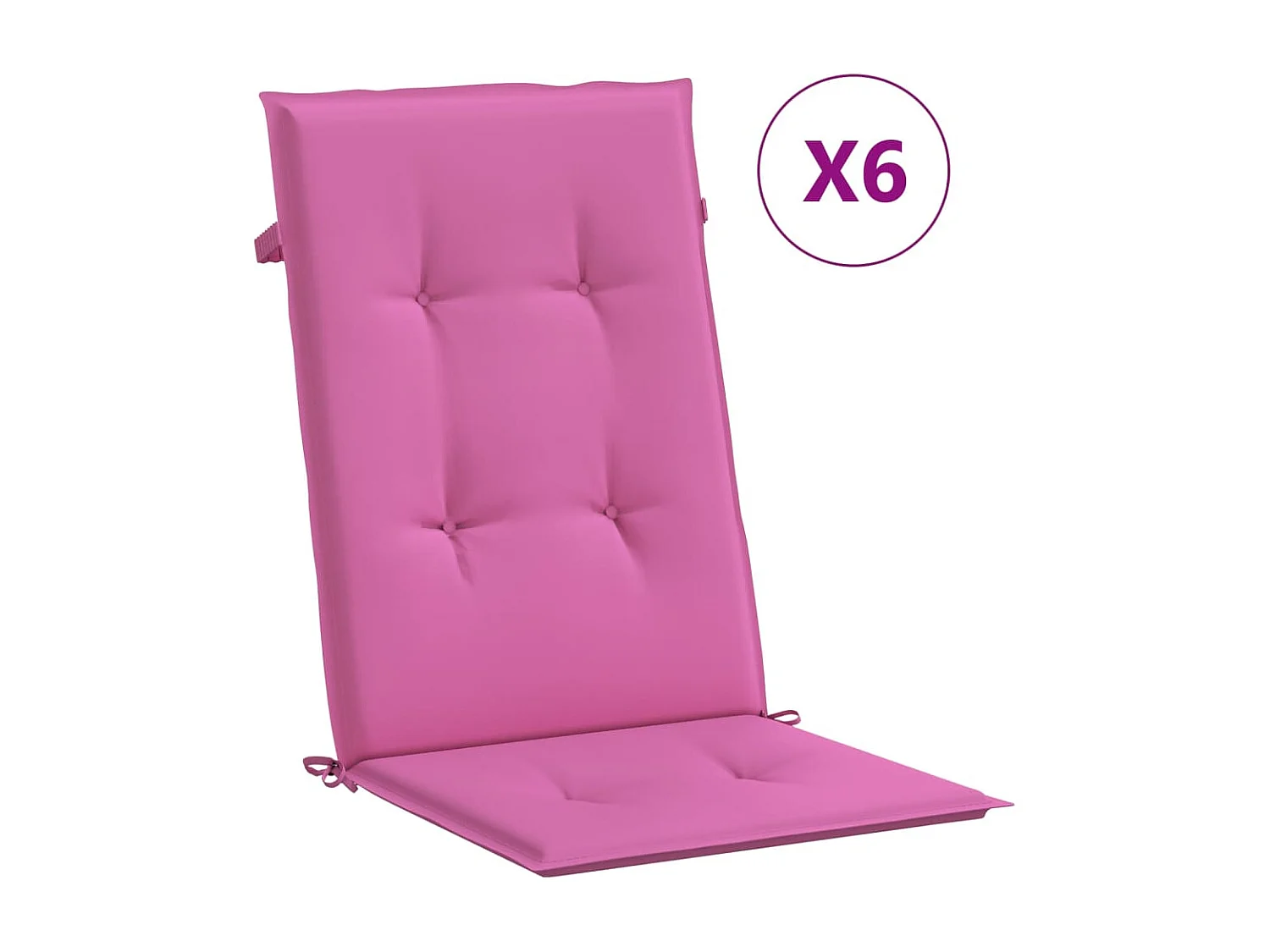 Coussins de chaise à dossier haut 6 pcs rose tissu OFR99773