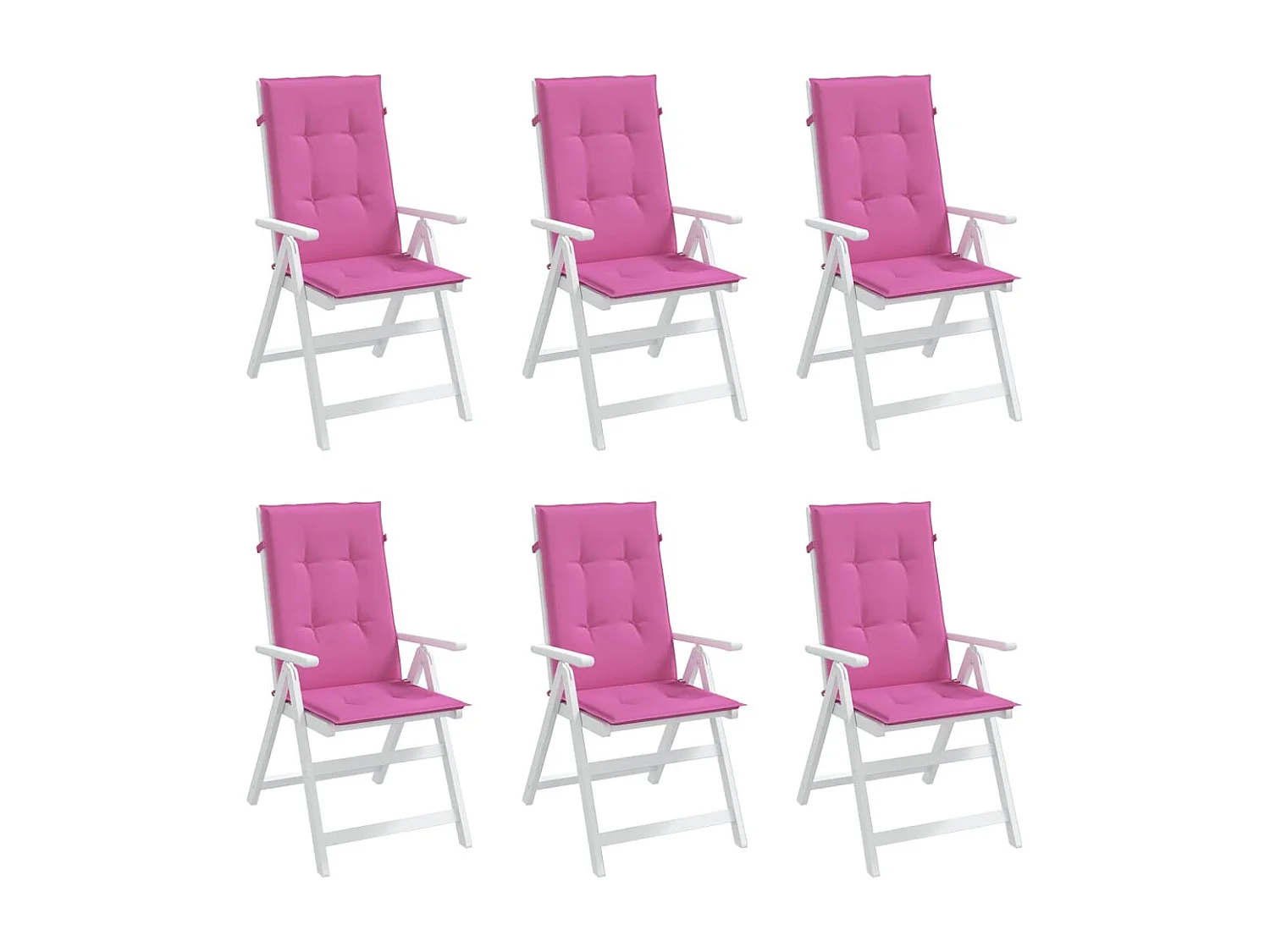 Coussins de chaise à dossier haut 6 pcs rose tissu OFR99773
