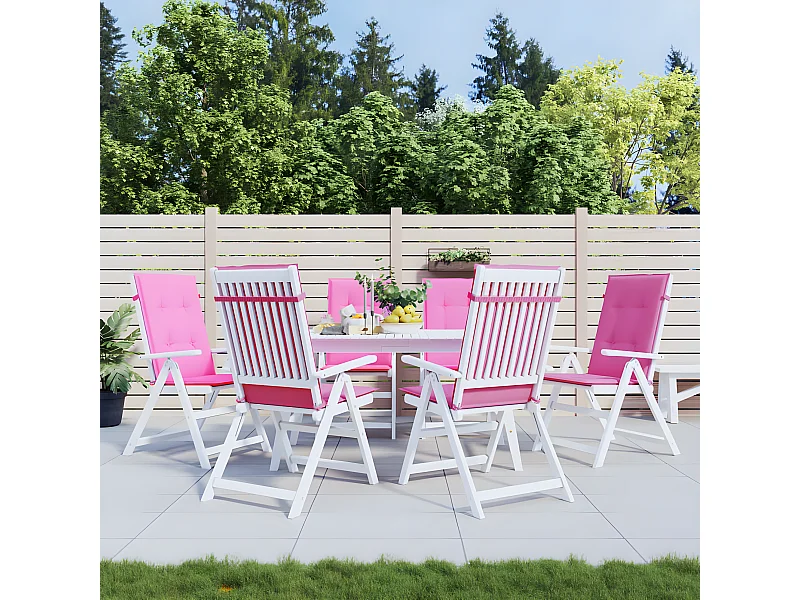 Coussins de chaise à dossier haut 6 pcs rose tissu OFR99773