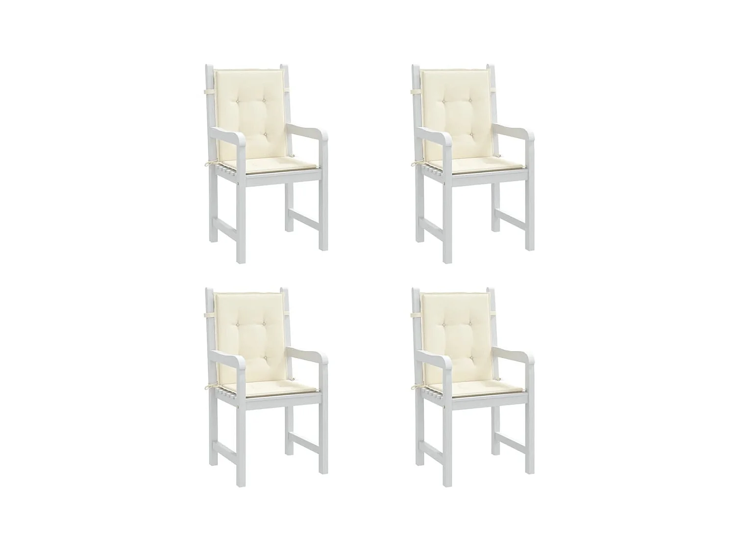 Cojín silla jardín respaldo bajo 4 uds tela Oxford crema ES247851