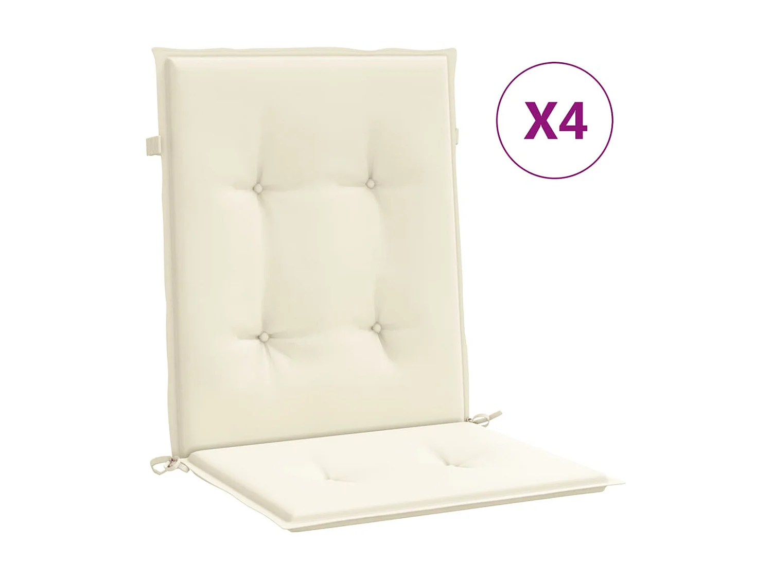Almofadões lombares p/ cadeiras de jardim 4pcs oxford creme PT773973