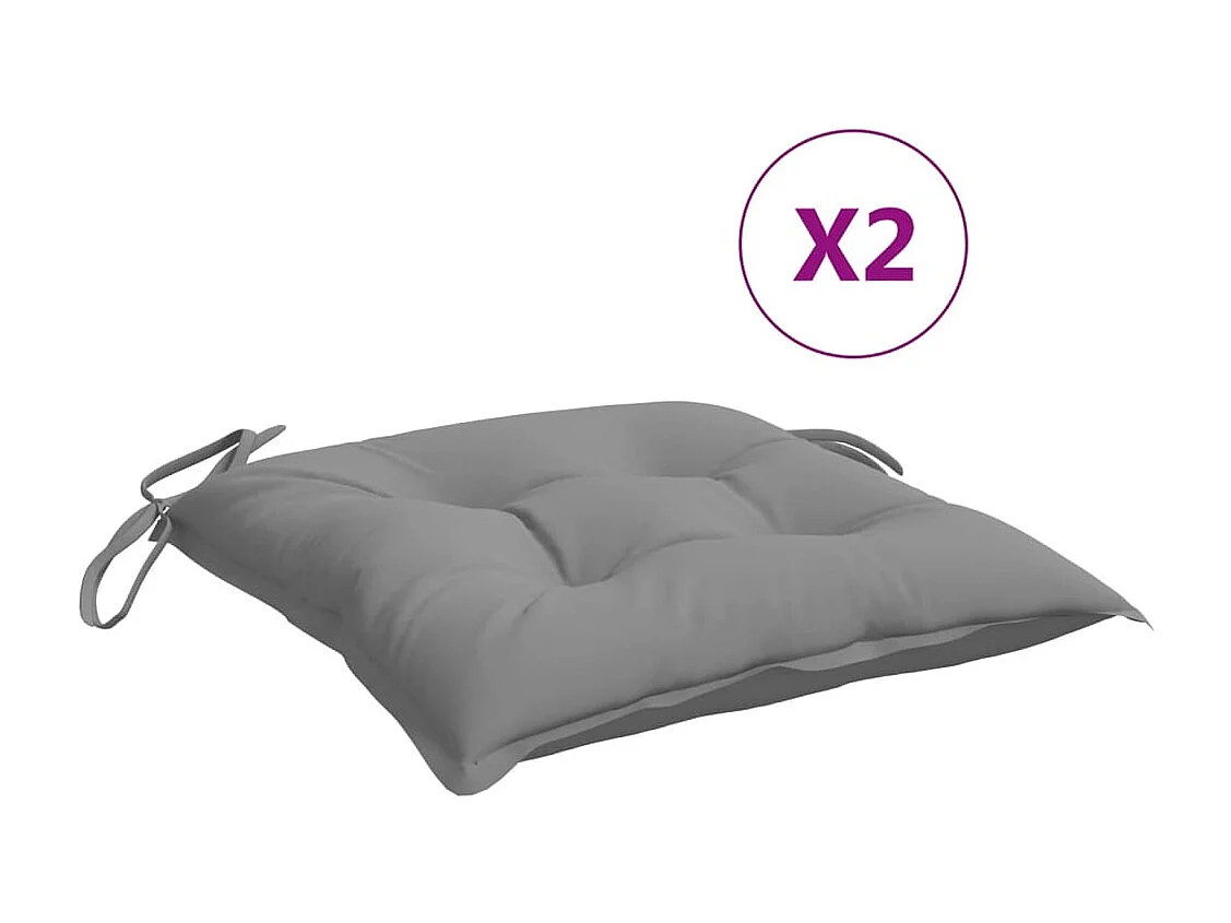 Coussins de chaise 2 pcs gris 50x50x7 cm tissu oxford OFR96480
