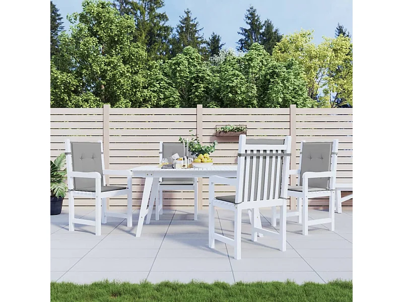 Cojín silla jardín respaldo bajo 4 uds tela Oxford gris ES343905