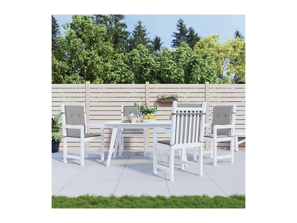 Coussins de chaise de jardin à dossier bas Lot de 4 gris OFR88228