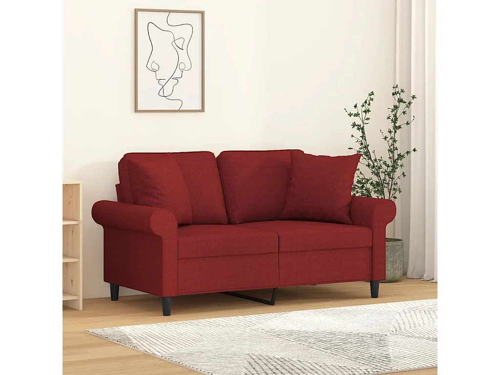 Coussins décoratifs 2 pcs Rouge bordeaux 40x40 cm Tissu OFR97324