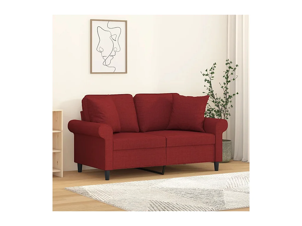 Coussins décoratifs 2 pcs Rouge bordeaux 40x40 cm Tissu OFR97324