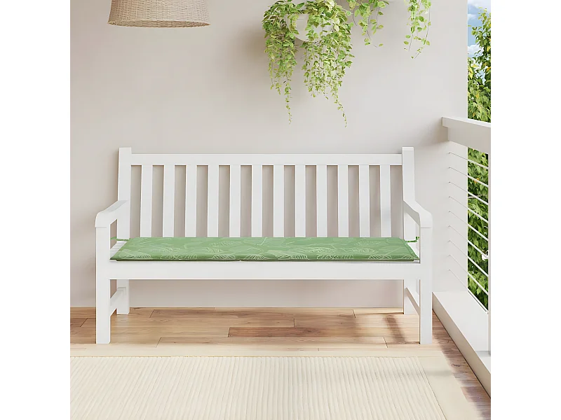 Almofadão banco jardim 150x50x3 cm tecido oxford padrão folhas PT834842