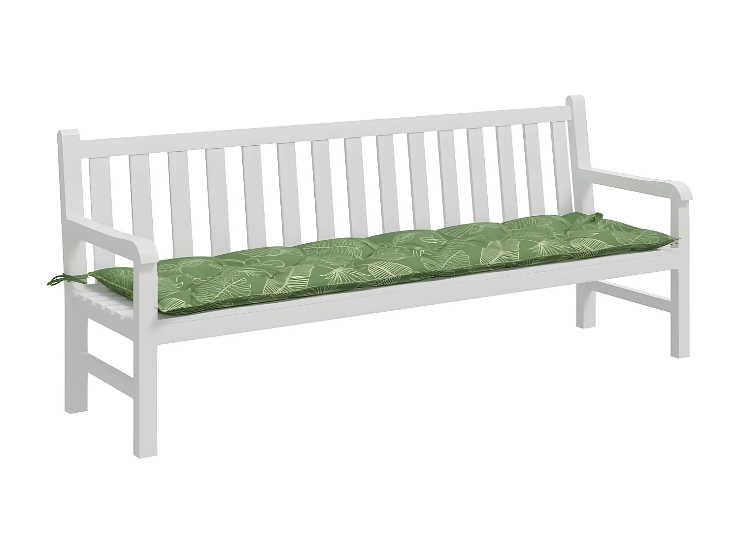 Cojín para banco de jardín tela estampado de hojas 200x50x7 cm ES966942