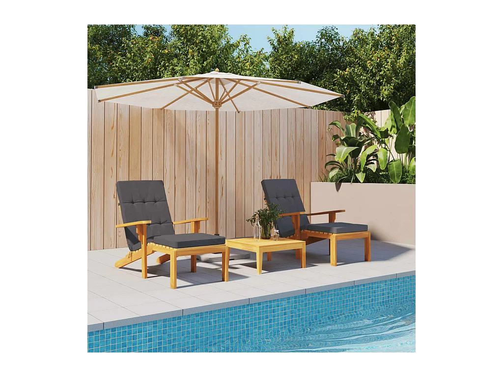 Coussins de chaise longue Lot de 2 anthracite tissu oxford OFR11356