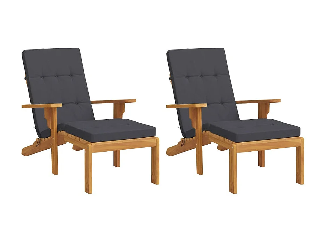 Coussins de chaise longue Lot de 2 anthracite tissu oxford OFR11356