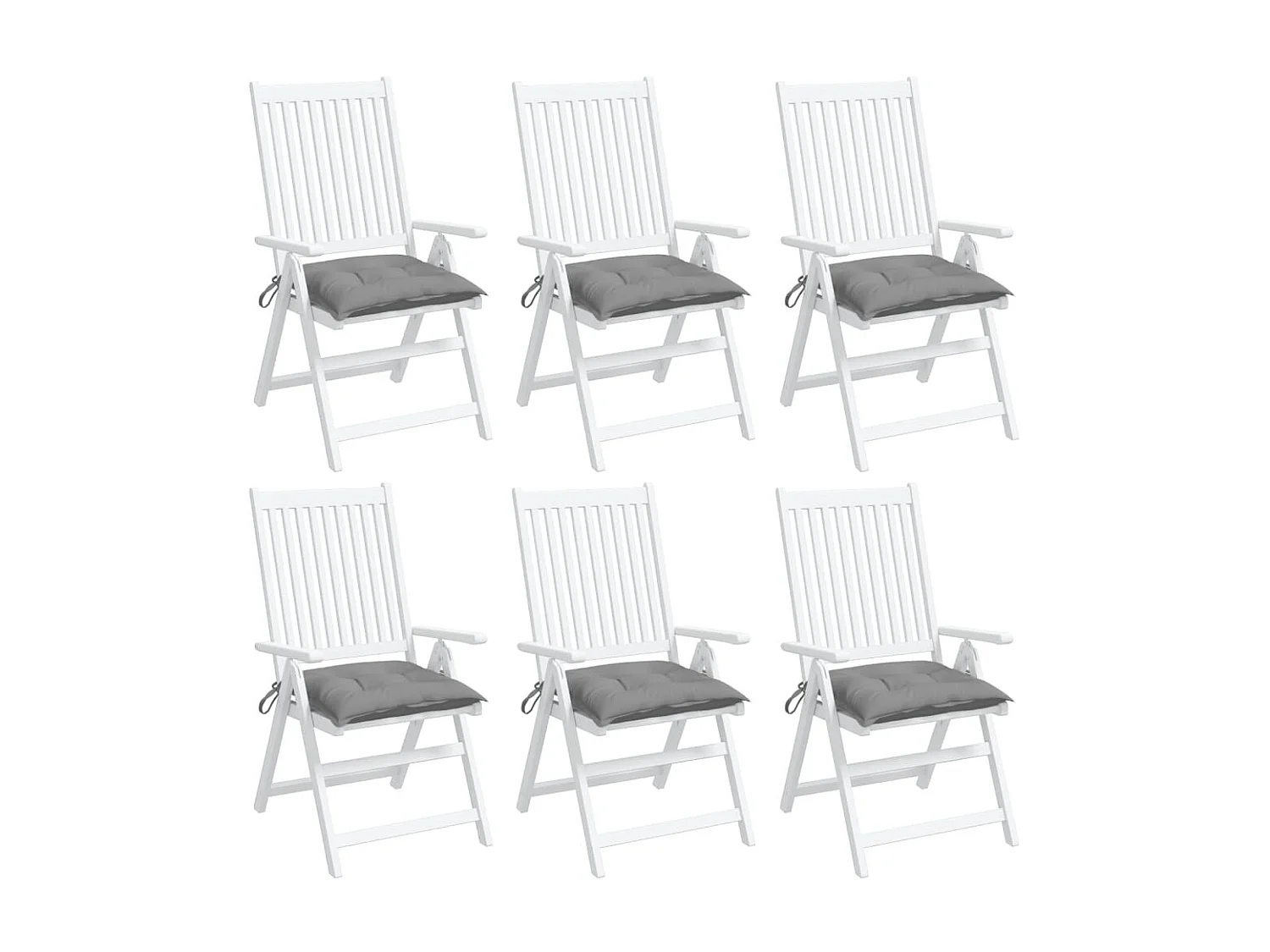 Coussins de chaise 6 pcs gris 50x50x7 cm tissu oxford OFR81419