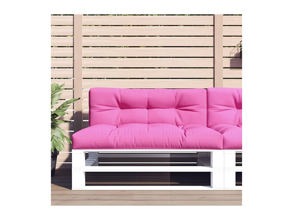 Coussin de palette rose 120x40x12 cm tissu OFR52733