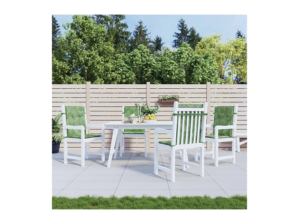 Coussins de chaise à dossier bas Lot de 4 modèle de feuille OFR38961