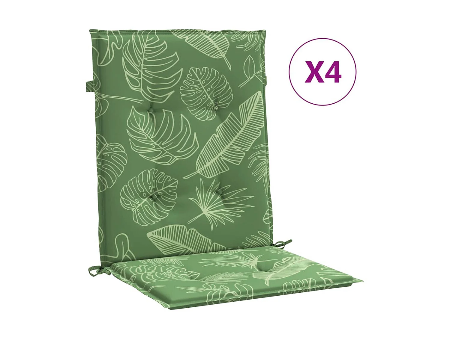 Coussins de chaise à dossier bas Lot de 4 modèle de feuille OFR38961