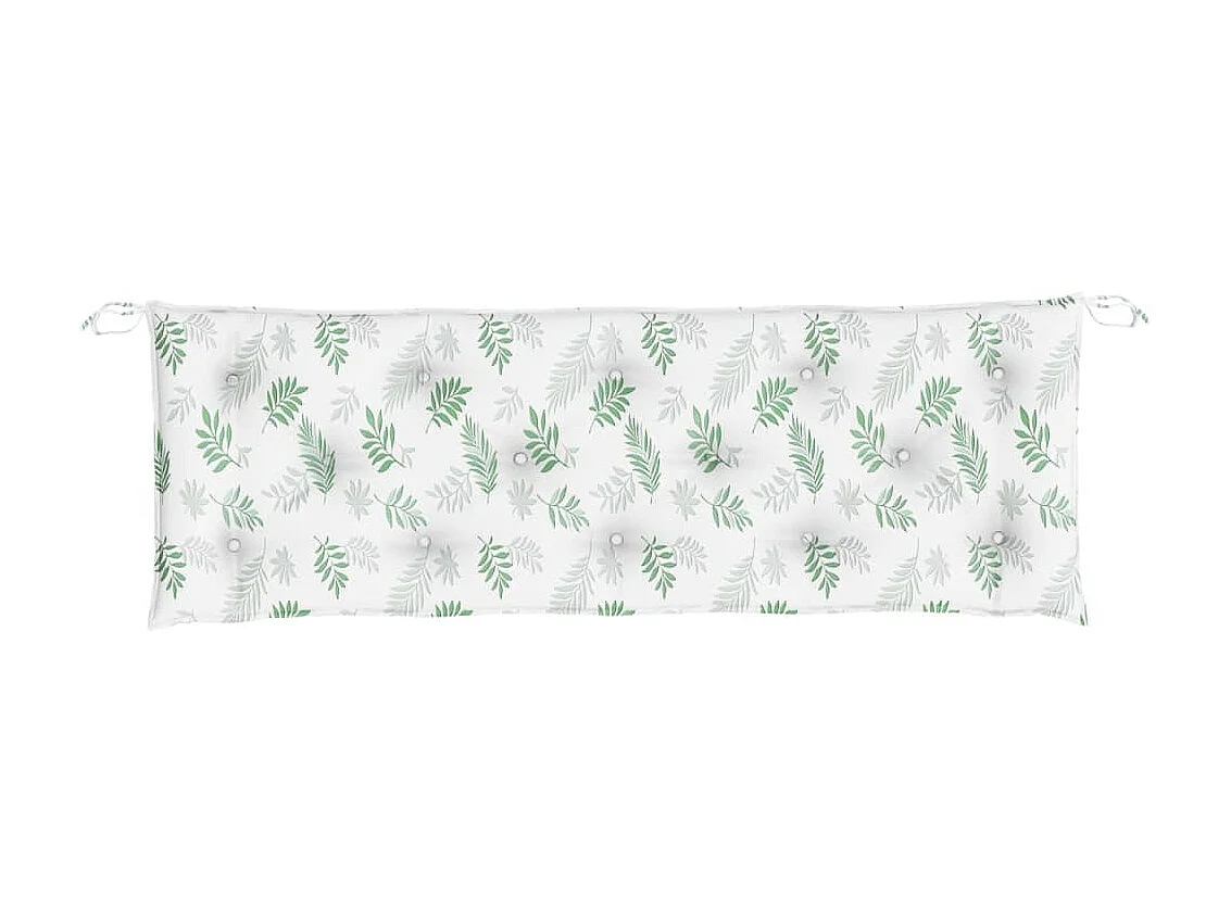 Cojines banco jardín 2 uds tela estampado de hojas 150x50x7 cm ES103257