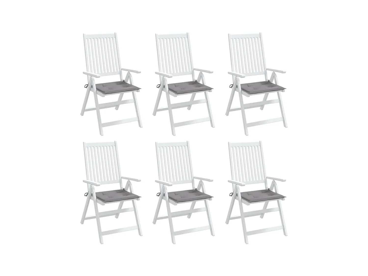 Tuinstoelkussens 6 st 40x40x3 cm oxford stof grijs NL791408