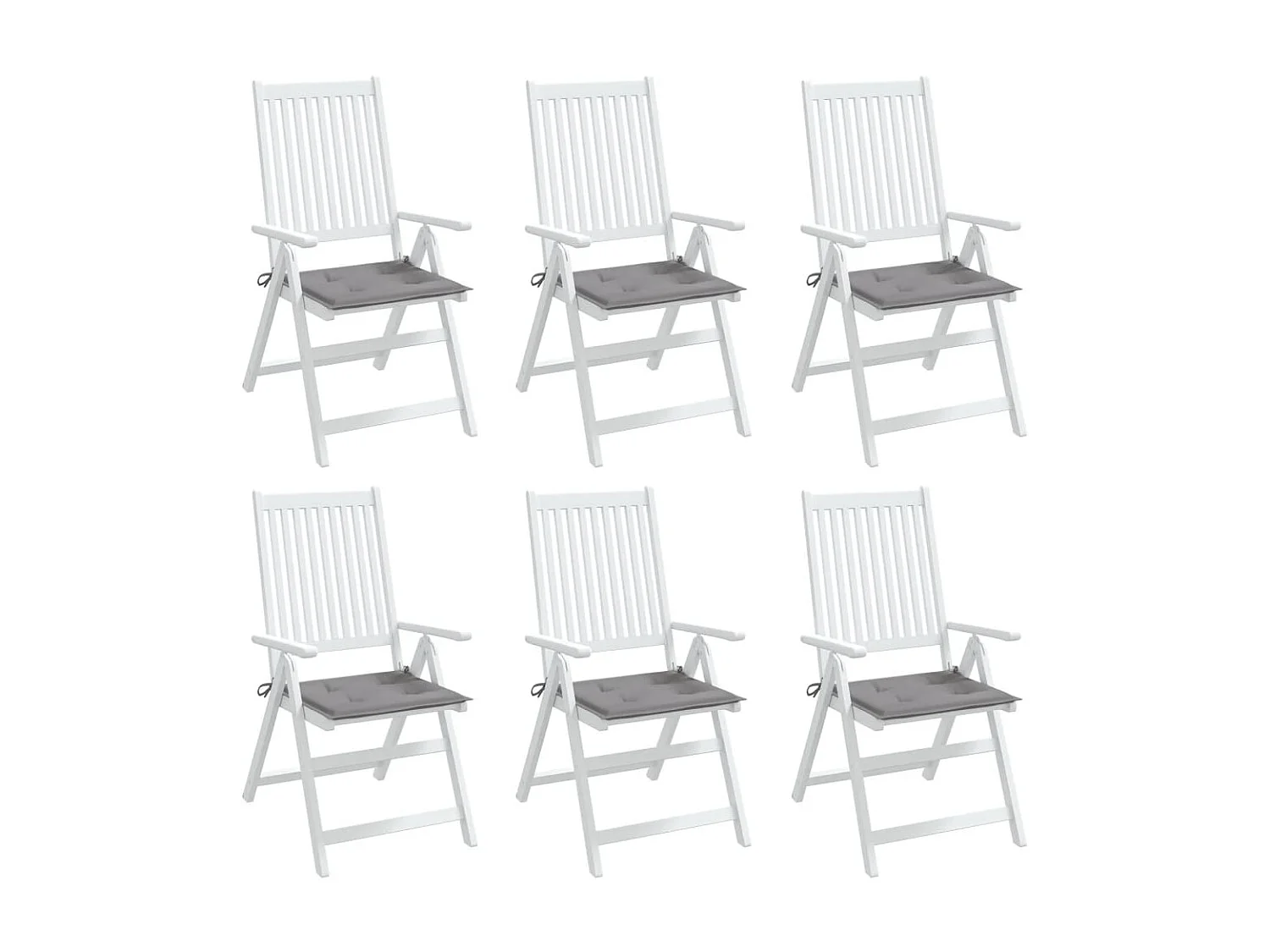 Coussins de chaise de jardin 6 pcs gris 40x40x3 cm tissu oxford OFR23047