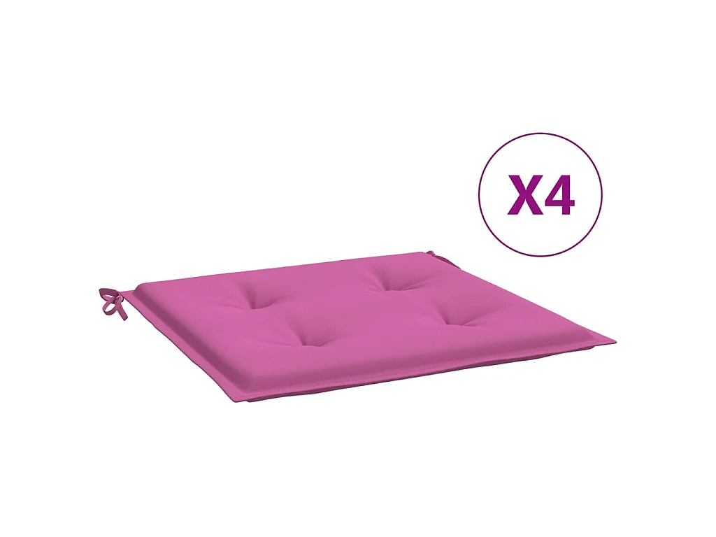 Coussins de chaise de jardin Lot de 4 rose 50x50x3 cm tissu OFR98247