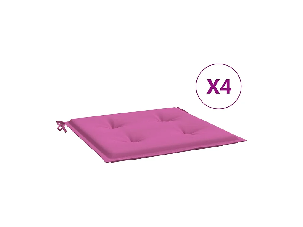 Tuinstoelkussens 4 st 50x50x3 cm stof roze NL601600