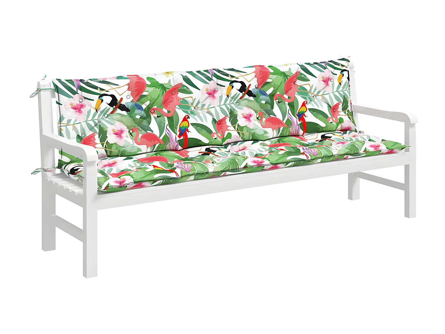 Coussins de banc de jardin Lot de 2 multicolore 200x50x7 cm OFR49818