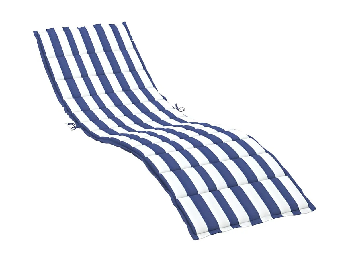 Coussin de chaise longue rayures bleues/blanches tissu oxford OFR77392