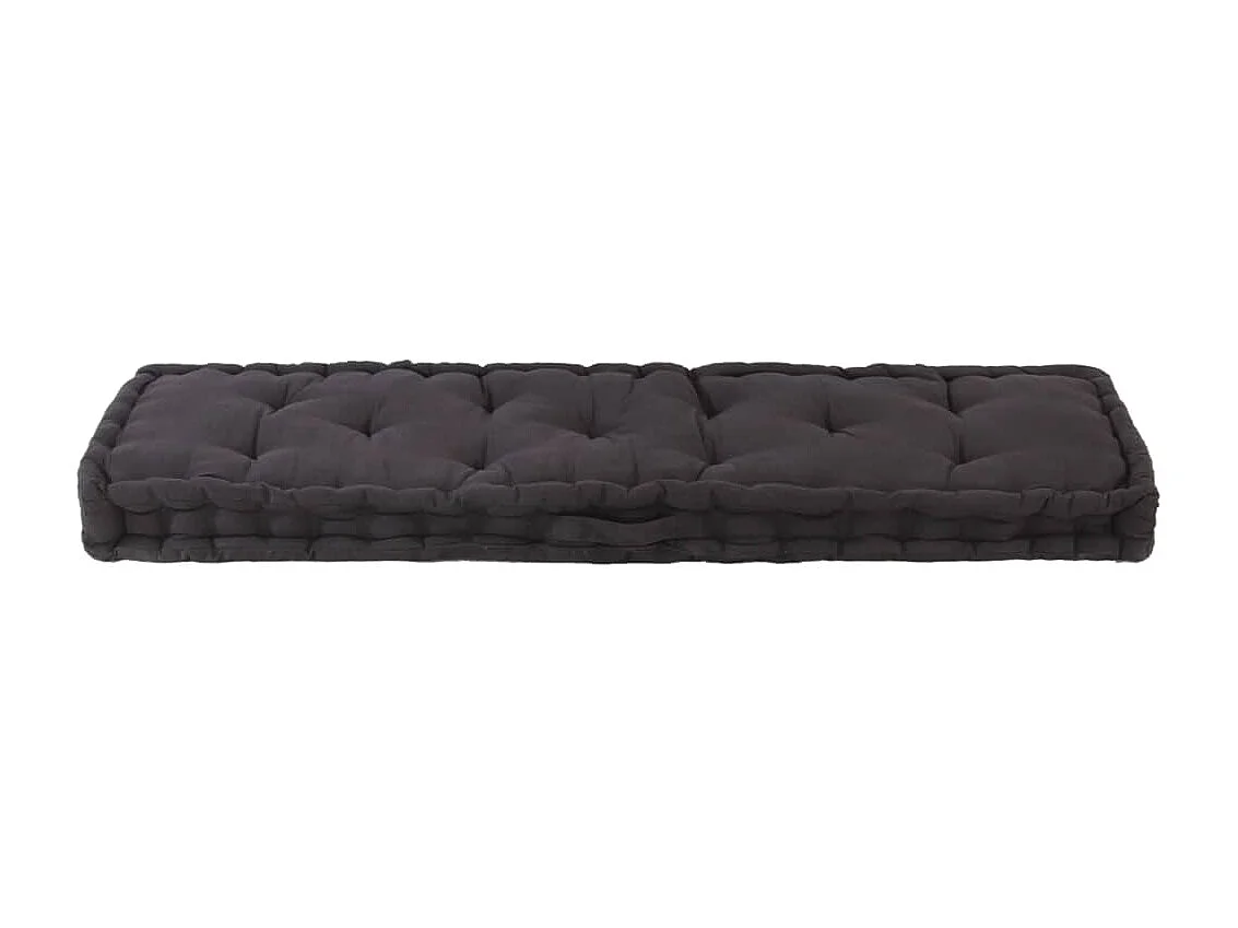 Coussin de plancher de palette Coton 120x40x7 cm Noir OFR86120